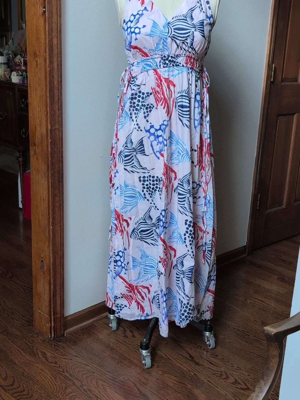 LOFT NWT Fish Double Side Tie Maxi Dress Size M